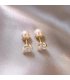 XE336 - White Pearl Zircon Earrings for Women