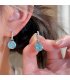 XE340 - Elegant Blue Crystal Earrings