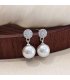 XE341 - Silver Needle Pearl Earrings