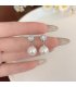 XE341 - Silver Needle Pearl Earrings
