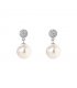 XE341 - Silver Needle Pearl Earrings