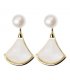 XE346 - Elegant Fan-Shaped Pearl Earrings