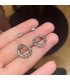 XE354 - Circle Double Ear Piercing Earrings