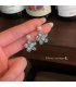 XE359 - Sparkling Zircon Crystal Flower Pearl Earrings for Women