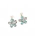 XE359 - Sparkling Zircon Crystal Flower Pearl Earrings for Women