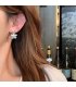 XE359 - Sparkling Zircon Crystal Flower Pearl Earrings for Women