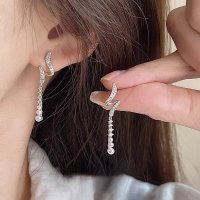 XE360 - Elegant Zircon Pearl Tassel Earrings