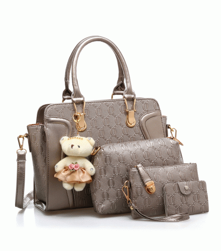 H1747 - Embossed Three Piece Shoulder Bag Set