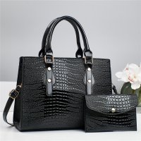 H1827 - Vintage Crocodile Pattern Fashion Handbag Set