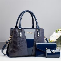 H1918 - Retro Crocodile Pattern 3pc Handbag Set