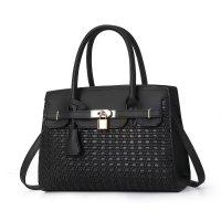 H2004 - Elegant Textured Tote Handbag