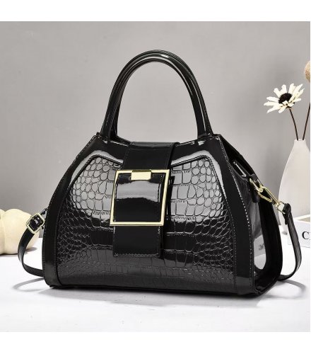 H2135 - Stone Patterned Shiny Leather Handbag H2135 - Stone Patterned Shiny Leather Handbag
