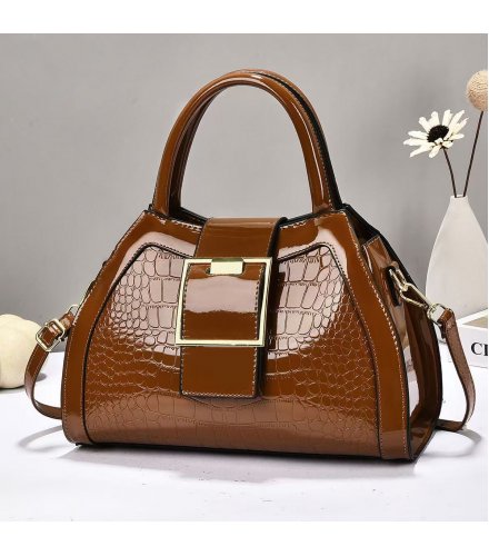 H2136 - Stone Patterned Shiny Leather Handbag H2136 - Stone Patterned Shiny Leather Handbag