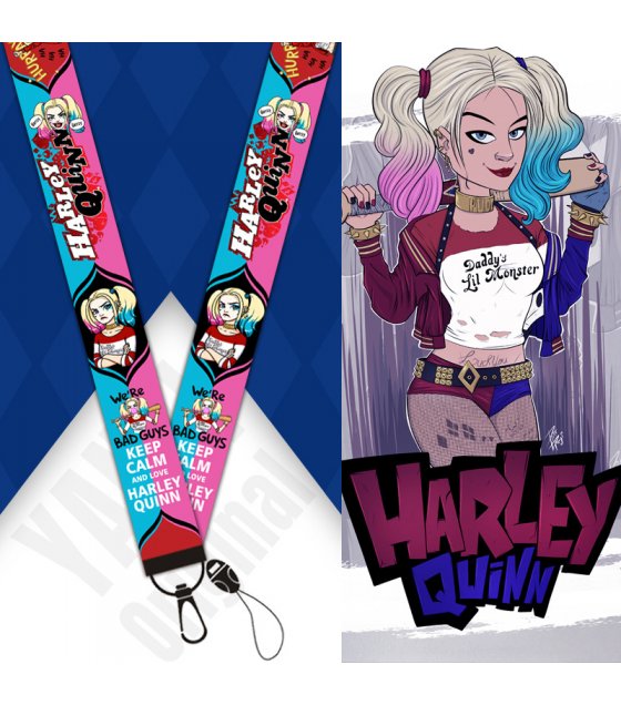 KT002 - Harley Quinn mobile phone lanyard keychain