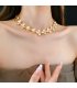 N2654 - Golden Floral Pendant Necklace