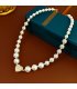 N2655 - Pearl Peach Heart Necklace