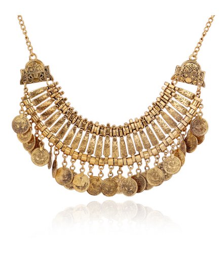 N2664 - Vintage Coin Tassel Necklace