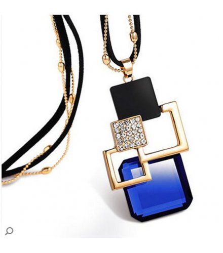 N2672 - Blue Gemstone Pendant Necklace