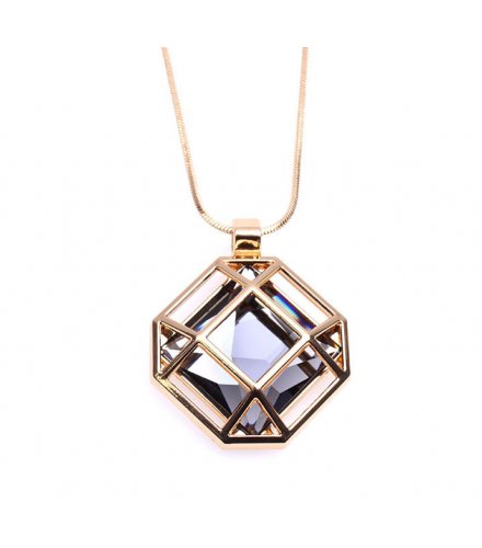 N2673 - Retro Gemstone Pendant Necklace