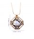 N2673 - Retro Gemstone Pendant Necklace