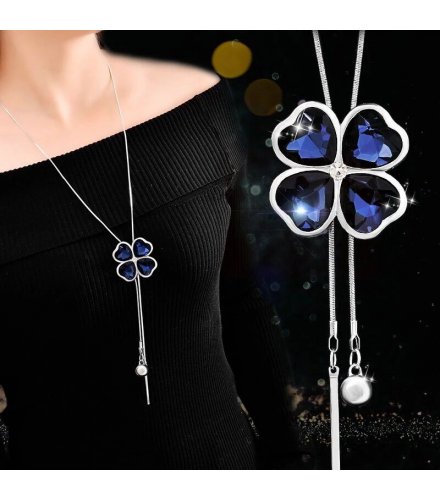 N2678 - Floral Pendant Gemstone Necklace