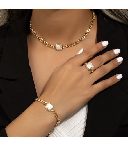 N2700 - Glazed Diamond Gemstone Necklace