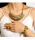 N2715 - American style retro exaggerated moon coin tassel Necklace
