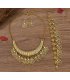 N2715 - American style retro exaggerated moon coin tassel Necklace