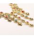 N2721 - Retro Carved Gemstone Tassel Alloy Necklace