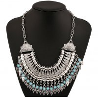 N2722 - American Retro Tassel Coin Necklace 