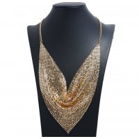 N2723 - Triangle Towel Aluminum Cloth Silk Scarf False Collar Necklace 