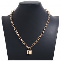N2725 - American personality fashion cold wind lock element Necklace