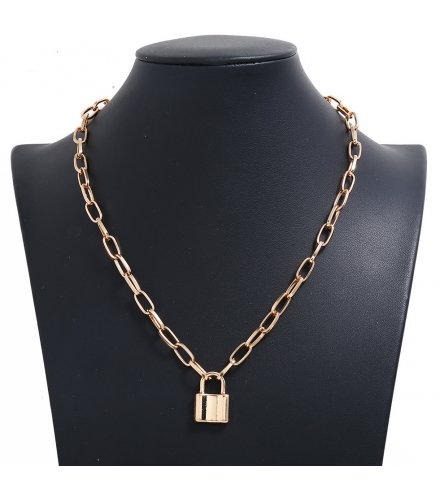 N2725 - American personality fashion cold wind lock element Necklace