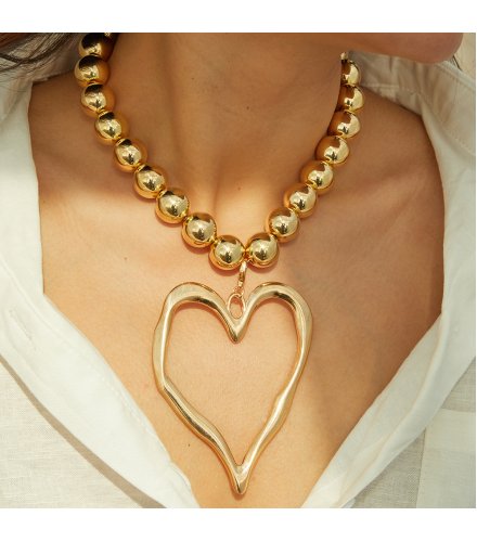N2734 - Simple round beads love pendant necklace N2734 - Simple round beads love pendant necklace