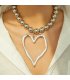N2735 - Simple round beads love pendant necklace