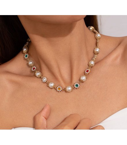 N2742 - Luxury Ins Style Diamond Heart Clavicle Necklace