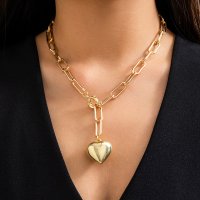 N2744 - Peach cool love pendant Necklace