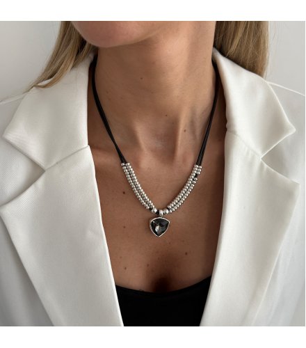 N2749 - Bohemian Style Exotic Round Pendant Tassel Necklace