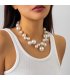 N2751 - Punk style personalized creative round beads imitation pearl tassel necklace