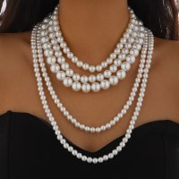 N2754 - Multi-layer imitation pearl women's necklace