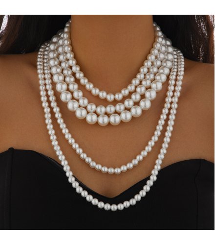 N2754 - Multi-layer imitation pearl women's necklace