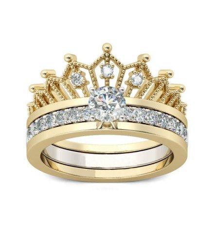 R682 - Retro Crown Gold Ring