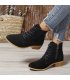 SH372 - Retro suede square heel short boots