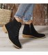 SH372 - Retro suede square heel short boots