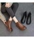 SH442 - Brown Zipper Ankle Boots