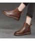 SH442 - Brown Zipper Ankle Boots
