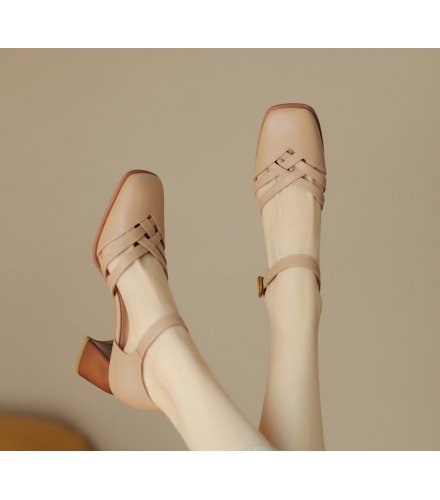 SH456 - French Style Baotou Hollow Shoes