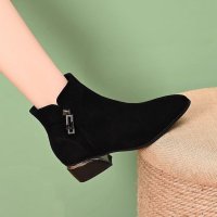 SH457 - Chunky Low-heeled Ankle Boots