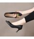SH458 - Apricot Metal Buckle Pumps Women's Shoes