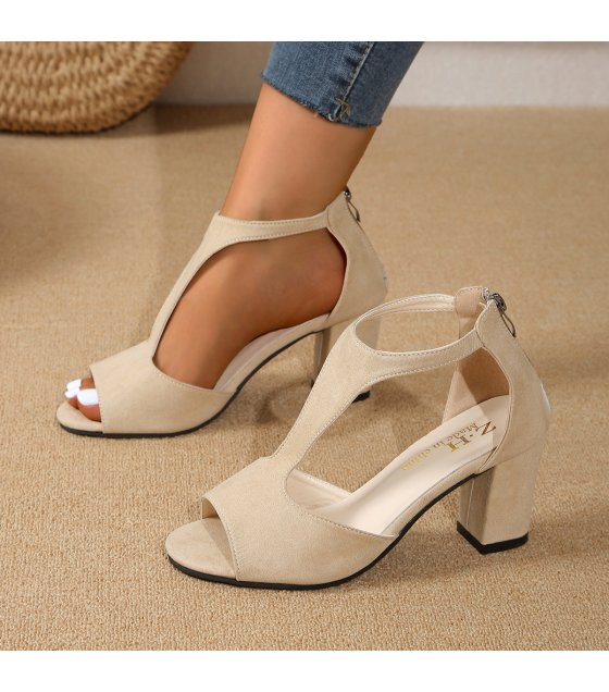 SH487 - Roman Suede Zipper Shoes